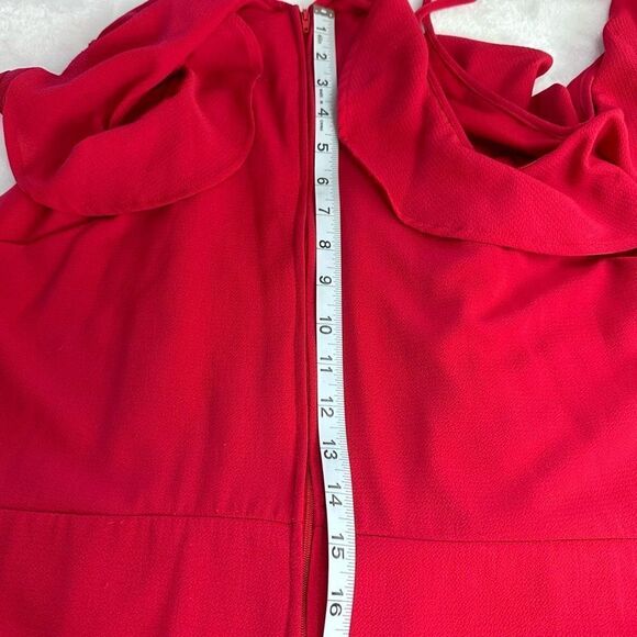 City Studio Plus Size Cold-Shoulder Ruffle-Trim Dress Size 20W - Picture 11 of 13